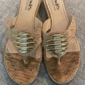 Coach and Four women's Cork Upper Alice Sandals Flip Flops 9 M Tan!